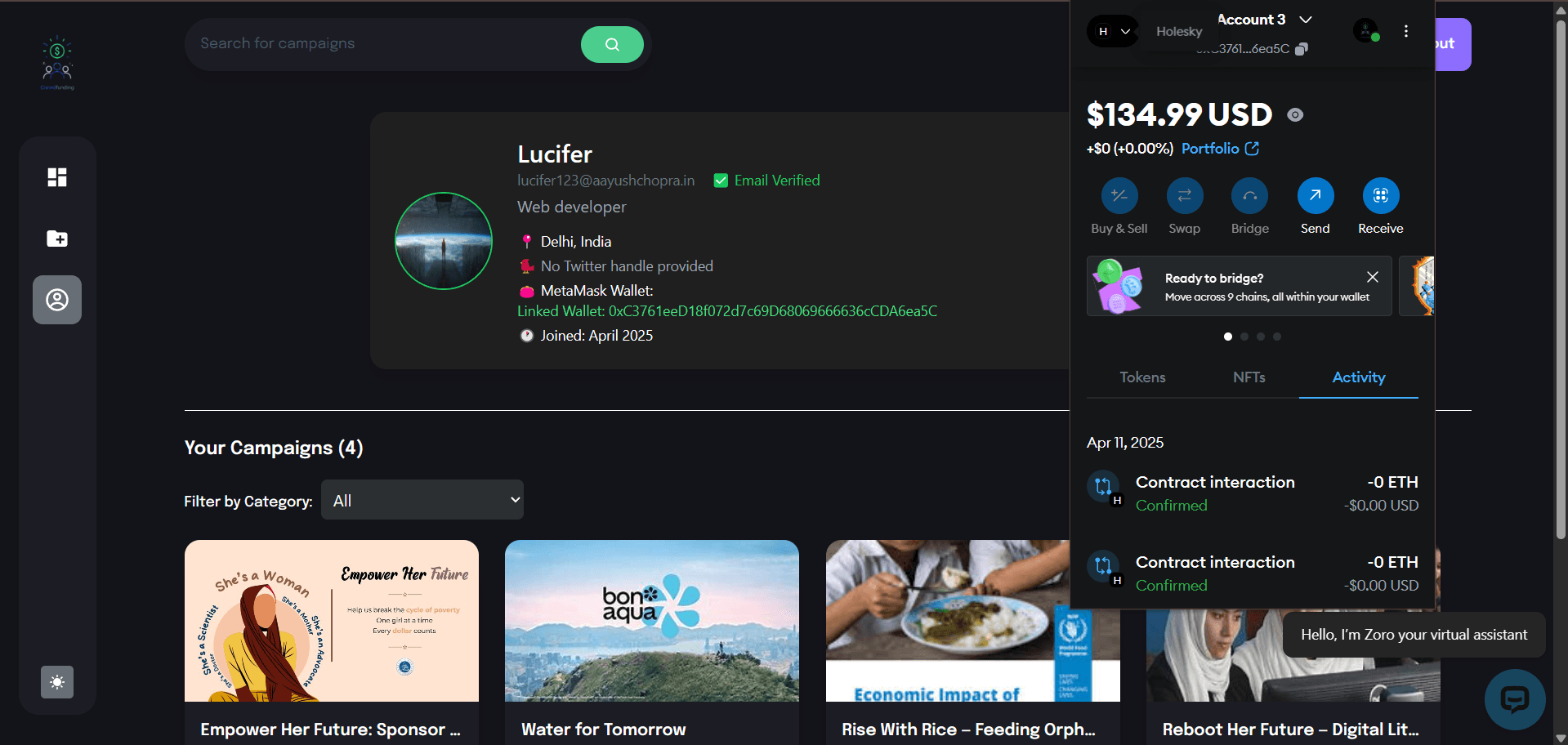 🧠 Web3 Crowdfunding Platform